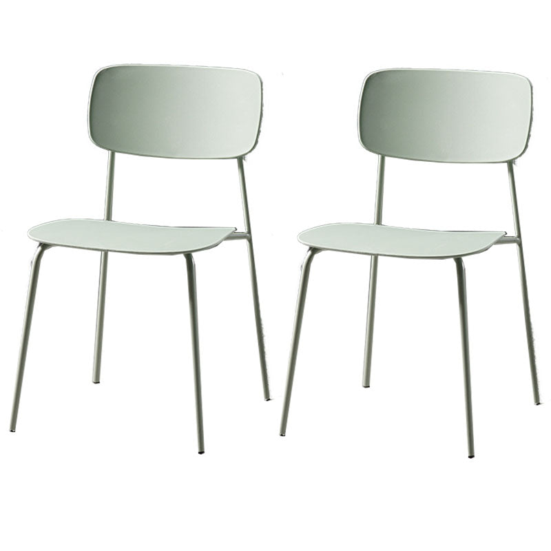 Contemporary Kitchen Chair Dining Armless Side Chairs with Metal Legs Light Green 2 Piece Set Clearhalo ' kitchen&dining_furn' 'Dining Chairs' 'Dining Tables & Seating' 'dining_chair' 'furn' 'furn_dining_chair' 'Furniture' 'furniture_dining_chair' 'Kitchen & Dining Furniture' 'kitchen' 4588860