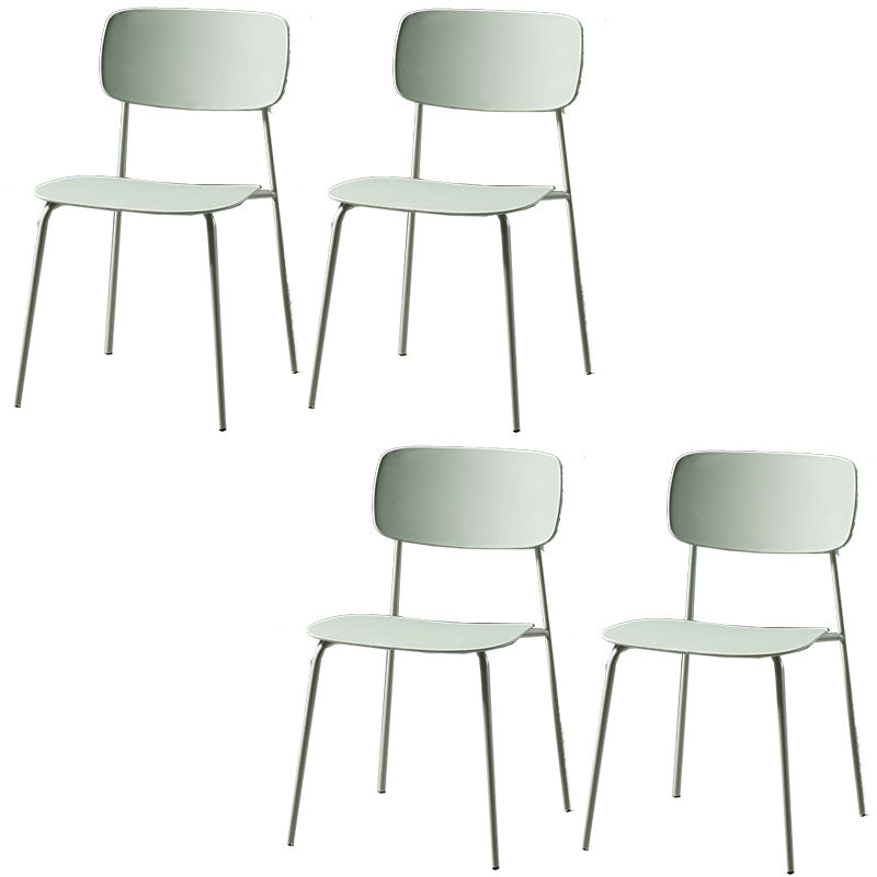 Contemporary Kitchen Chair Dining Armless Side Chairs with Metal Legs Light Green 4 Piece Set Clearhalo ' kitchen&dining_furn' 'Dining Chairs' 'Dining Tables & Seating' 'dining_chair' 'furn' 'furn_dining_chair' 'Furniture' 'furniture_dining_chair' 'Kitchen & Dining Furniture' 'kitchen' 4588861