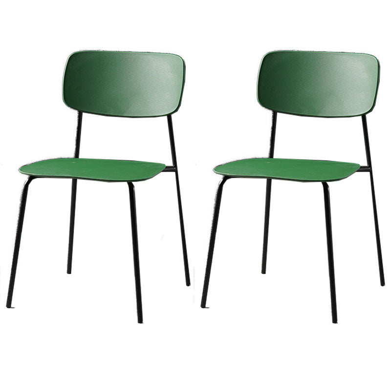 Contemporary Kitchen Chair Dining Armless Side Chairs with Metal Legs Green 2 Piece Set Clearhalo ' kitchen&dining_furn' 'Dining Chairs' 'Dining Tables & Seating' 'dining_chair' 'furn' 'furn_dining_chair' 'Furniture' 'furniture_dining_chair' 'Kitchen & Dining Furniture' 'kitchen' 4588863
