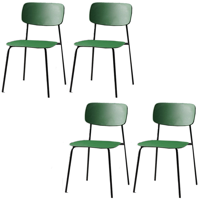 Contemporary Kitchen Chair Dining Armless Side Chairs with Metal Legs Green 4 Piece Set Clearhalo ' kitchen&dining_furn' 'Dining Chairs' 'Dining Tables & Seating' 'dining_chair' 'furn' 'furn_dining_chair' 'Furniture' 'furniture_dining_chair' 'Kitchen & Dining Furniture' 'kitchen' 4588864