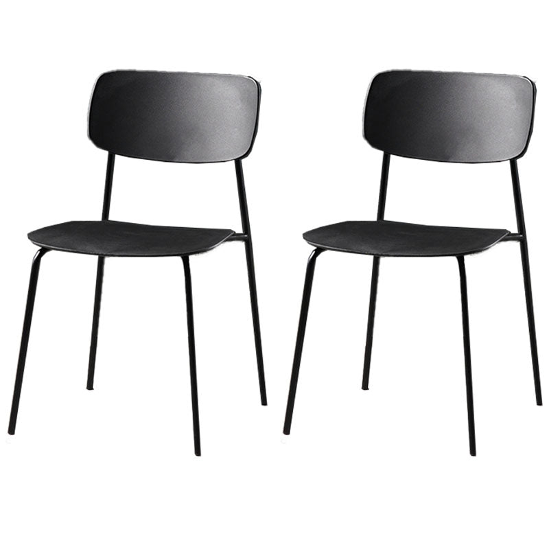 Contemporary Kitchen Chair Dining Armless Side Chairs with Metal Legs Black 2 Piece Set Clearhalo ' kitchen&dining_furn' 'Dining Chairs' 'Dining Tables & Seating' 'dining_chair' 'furn' 'furn_dining_chair' 'Furniture' 'furniture_dining_chair' 'Kitchen & Dining Furniture' 'kitchen' 4588869