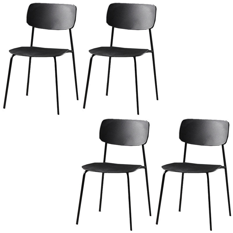Contemporary Kitchen Chair Dining Armless Side Chairs with Metal Legs Black 4 Piece Set Clearhalo ' kitchen&dining_furn' 'Dining Chairs' 'Dining Tables & Seating' 'dining_chair' 'furn' 'furn_dining_chair' 'Furniture' 'furniture_dining_chair' 'Kitchen & Dining Furniture' 'kitchen' 4588870