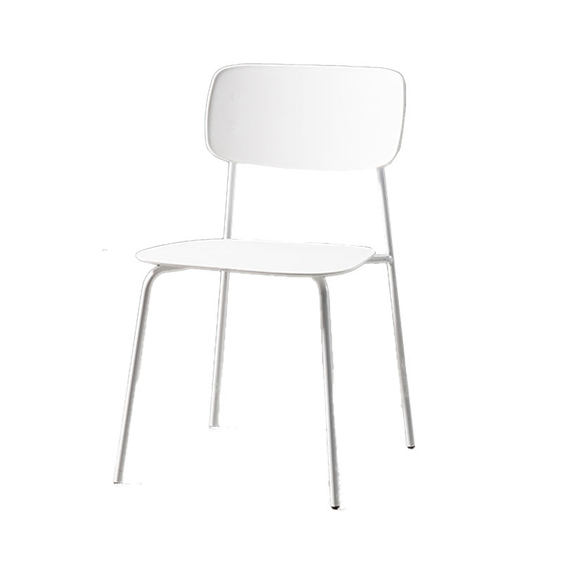 Contemporary Kitchen Chair Dining Armless Side Chairs with Metal Legs White 1 Piece Clearhalo ' kitchen&dining_furn' 'Dining Chairs' 'Dining Tables & Seating' 'dining_chair' 'furn' 'furn_dining_chair' 'Furniture' 'furniture_dining_chair' 'Kitchen & Dining Furniture' 'kitchen' 4588871
