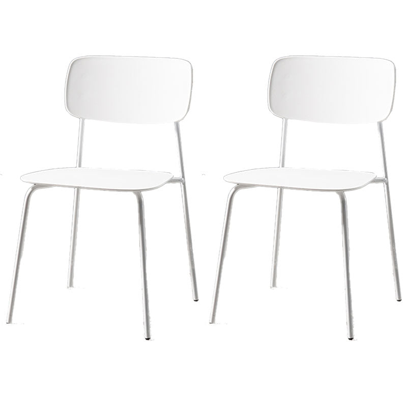 Contemporary Kitchen Chair Dining Armless Side Chairs with Metal Legs White 2 Piece Set Clearhalo ' kitchen&dining_furn' 'Dining Chairs' 'Dining Tables & Seating' 'dining_chair' 'furn' 'furn_dining_chair' 'Furniture' 'furniture_dining_chair' 'Kitchen & Dining Furniture' 'kitchen' 4588872