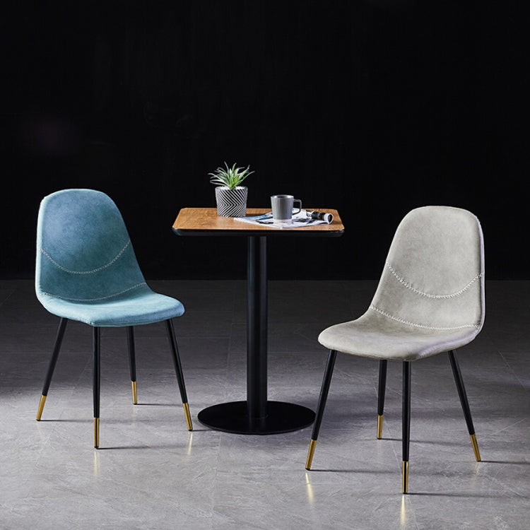 Scandinavian Style Leather Dining Side Chairs Armless Solid Back Chair Clearhalo ' kitchen&dining_furn' 'Dining Chairs' 'Dining Tables & Seating' 'dining_chair' 'furn' 'furn_dining_chair' 'Furniture' 'furniture_dining_chair' 'Kitchen & Dining Furniture' 'kitchen' 4588875