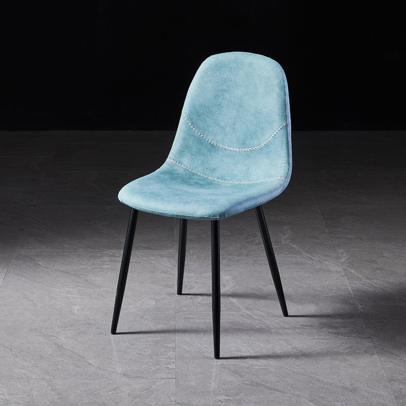 Scandinavian Style Leather Dining Side Chairs Armless Solid Back Chair Blue 1 Piece Black Clearhalo ' kitchen&dining_furn' 'Dining Chairs' 'Dining Tables & Seating' 'dining_chair' 'furn' 'furn_dining_chair' 'Furniture' 'furniture_dining_chair' 'Kitchen & Dining Furniture' 'kitchen' 4588888