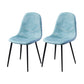 Scandinavian Style Leather Dining Side Chairs Armless Solid Back Chair Blue 2 Piece Set Black Clearhalo ' kitchen&dining_furn' 'Dining Chairs' 'Dining Tables & Seating' 'dining_chair' 'furn' 'furn_dining_chair' 'Furniture' 'furniture_dining_chair' 'Kitchen & Dining Furniture' 'kitchen' 4588890