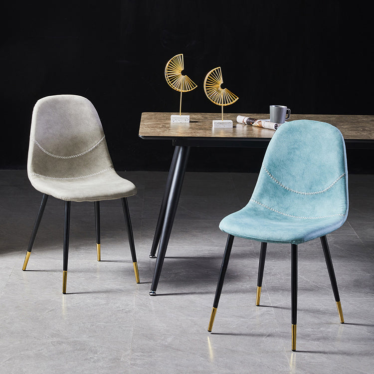 Scandinavian Style Leather Dining Side Chairs Armless Solid Back Chair Clearhalo ' kitchen&dining_furn' 'Dining Chairs' 'Dining Tables & Seating' 'dining_chair' 'furn' 'furn_dining_chair' 'Furniture' 'furniture_dining_chair' 'Kitchen & Dining Furniture' 'kitchen' 4588894