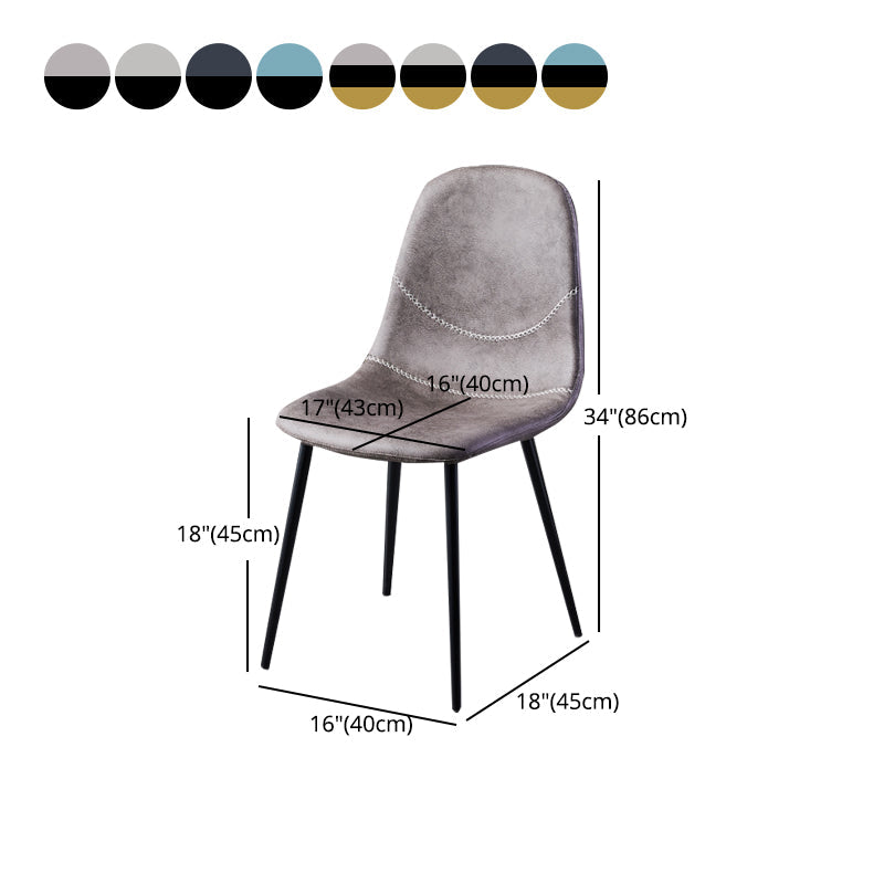 Scandinavian Style Leather Dining Side Chairs Armless Solid Back Chair Clearhalo ' kitchen&dining_furn' 'Dining Chairs' 'Dining Tables & Seating' 'dining_chair' 'furn' 'furn_dining_chair' 'Furniture' 'furniture_dining_chair' 'Kitchen & Dining Furniture' 'kitchen' 4588910