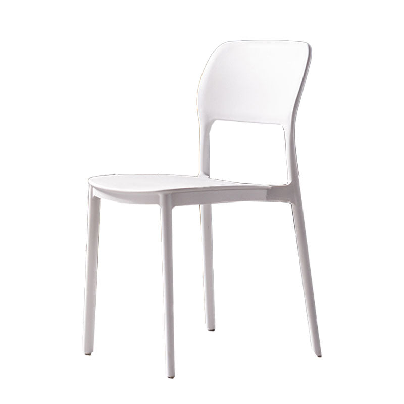 Contemporary Style Kitchen Chair Plastic Armless Open Back Dining Side Chair White 1 Piece Clearhalo ' kitchen&dining_furn' 'Dining Chairs' 'Dining Tables & Seating' 'dining_chair' 'furn' 'furn_dining_chair' 'Furniture' 'furniture_dining_chair' 'Kitchen & Dining Furniture' 'kitchen' 4588912