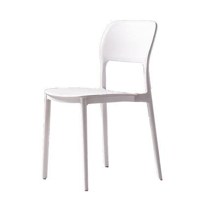 Contemporary Style Kitchen Chair Plastic Armless Open Back Dining Side Chair White 1 Piece Clearhalo ' kitchen&dining_furn' 'Dining Chairs' 'Dining Tables & Seating' 'dining_chair' 'furn' 'furn_dining_chair' 'Furniture' 'furniture_dining_chair' 'Kitchen & Dining Furniture' 'kitchen' 4588912