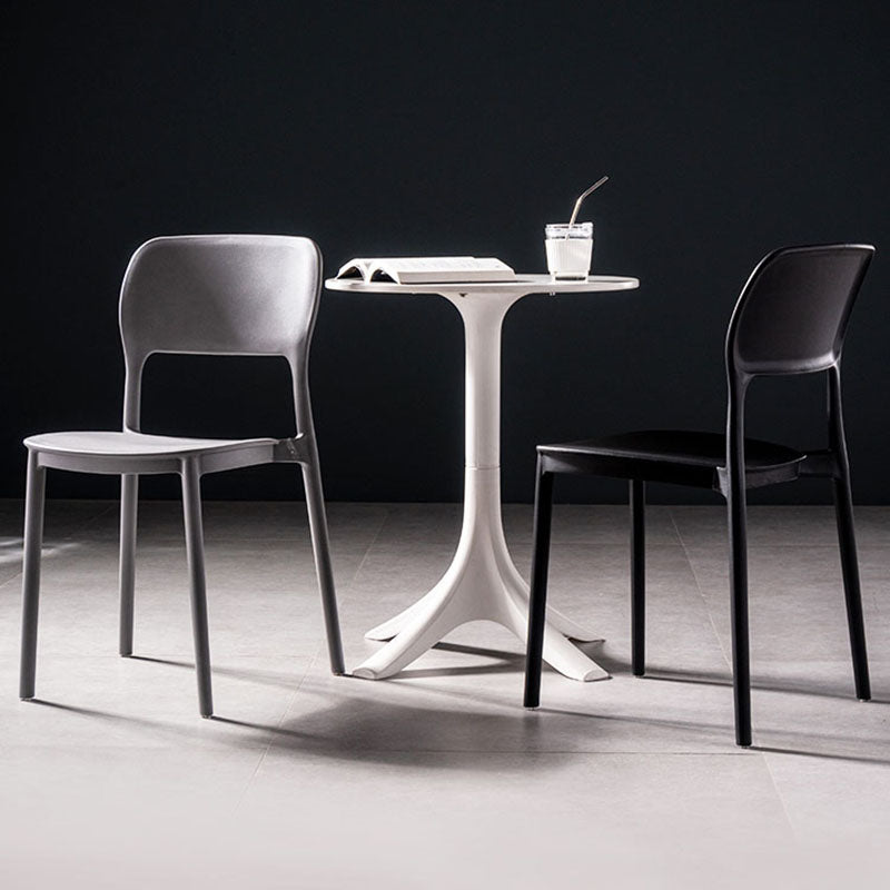 Contemporary Style Kitchen Chair Plastic Armless Open Back Dining Side Chair Clearhalo ' kitchen&dining_furn' 'Dining Chairs' 'Dining Tables & Seating' 'dining_chair' 'furn' 'furn_dining_chair' 'Furniture' 'furniture_dining_chair' 'Kitchen & Dining Furniture' 'kitchen' 4588913