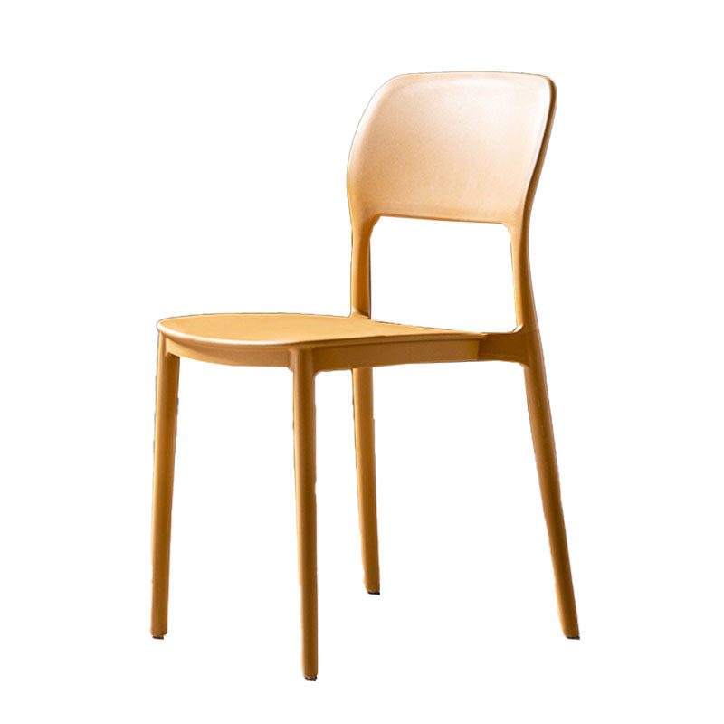 Contemporary Style Kitchen Chair Plastic Armless Open Back Dining Side Chair Yellow 1 Piece Clearhalo ' kitchen&dining_furn' 'Dining Chairs' 'Dining Tables & Seating' 'dining_chair' 'furn' 'furn_dining_chair' 'Furniture' 'furniture_dining_chair' 'Kitchen & Dining Furniture' 'kitchen' 4588918