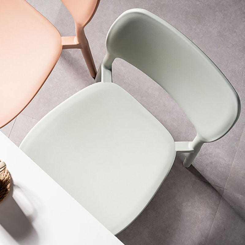 Contemporary Style Kitchen Chair Plastic Armless Open Back Dining Side Chair Clearhalo ' kitchen&dining_furn' 'Dining Chairs' 'Dining Tables & Seating' 'dining_chair' 'furn' 'furn_dining_chair' 'Furniture' 'furniture_dining_chair' 'Kitchen & Dining Furniture' 'kitchen' 4588921