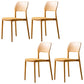 Contemporary Style Kitchen Chair Plastic Armless Open Back Dining Side Chair Yellow 4 Piece Set Clearhalo ' kitchen&dining_furn' 'Dining Chairs' 'Dining Tables & Seating' 'dining_chair' 'furn' 'furn_dining_chair' 'Furniture' 'furniture_dining_chair' 'Kitchen & Dining Furniture' 'kitchen' 4588922