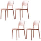 Contemporary Style Kitchen Chair Plastic Armless Open Back Dining Side Chair Light Pink 4 Piece Set Clearhalo ' kitchen&dining_furn' 'Dining Chairs' 'Dining Tables & Seating' 'dining_chair' 'furn' 'furn_dining_chair' 'Furniture' 'furniture_dining_chair' 'Kitchen & Dining Furniture' 'kitchen' 4588927