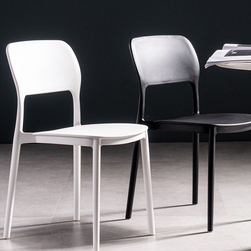 Contemporary Style Kitchen Chair Plastic Armless Open Back Dining Side Chair Clearhalo ' kitchen&dining_furn' 'Dining Chairs' 'Dining Tables & Seating' 'dining_chair' 'furn' 'furn_dining_chair' 'Furniture' 'furniture_dining_chair' 'Kitchen & Dining Furniture' 'kitchen' 4588932