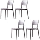 Contemporary Style Kitchen Chair Plastic Armless Open Back Dining Side Chair Grey 4 Piece Set Clearhalo ' kitchen&dining_furn' 'Dining Chairs' 'Dining Tables & Seating' 'dining_chair' 'furn' 'furn_dining_chair' 'Furniture' 'furniture_dining_chair' 'Kitchen & Dining Furniture' 'kitchen' 4588933