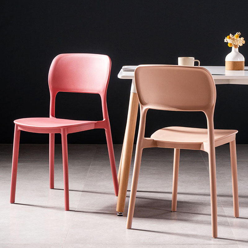 Contemporary Style Kitchen Chair Plastic Armless Open Back Dining Side Chair Clearhalo ' kitchen&dining_furn' 'Dining Chairs' 'Dining Tables & Seating' 'dining_chair' 'furn' 'furn_dining_chair' 'Furniture' 'furniture_dining_chair' 'Kitchen & Dining Furniture' 'kitchen' 4588937
