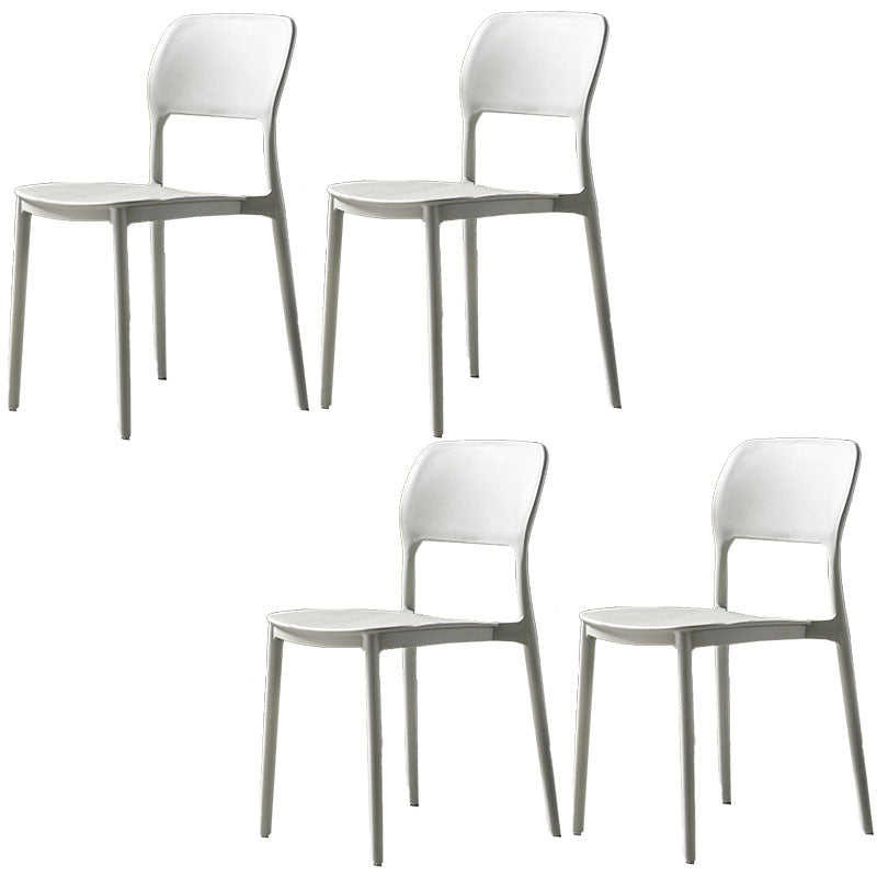 Contemporary Style Kitchen Chair Plastic Armless Open Back Dining Side Chair Green 4 Piece Set Clearhalo ' kitchen&dining_furn' 'Dining Chairs' 'Dining Tables & Seating' 'dining_chair' 'furn' 'furn_dining_chair' 'Furniture' 'furniture_dining_chair' 'Kitchen & Dining Furniture' 'kitchen' 4588939