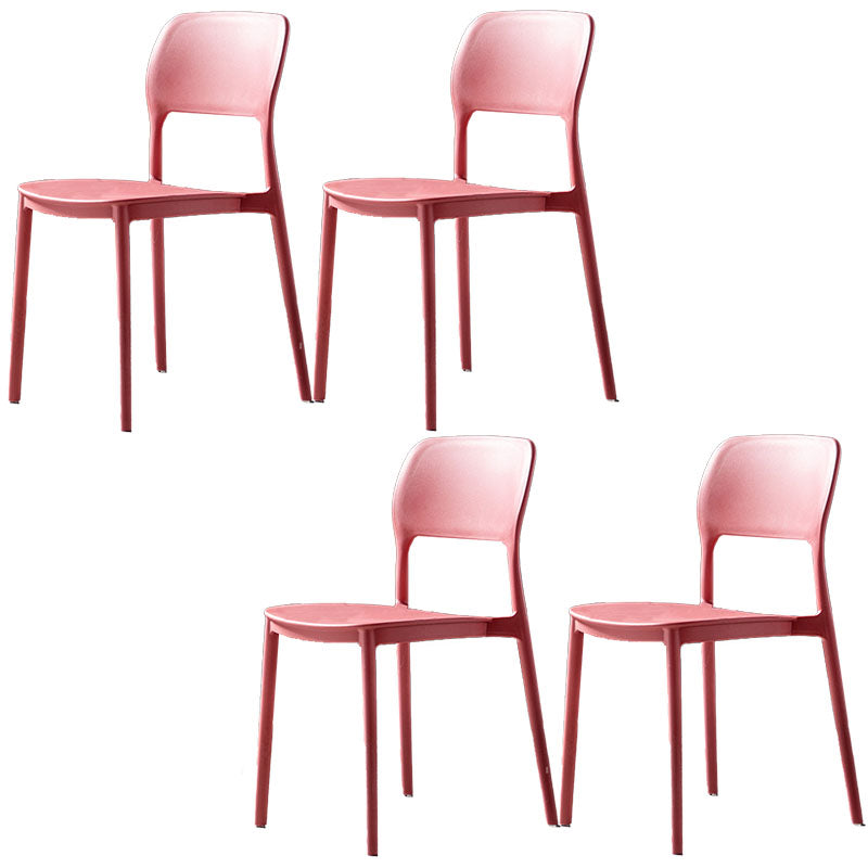 Contemporary Style Kitchen Chair Plastic Armless Open Back Dining Side Chair Rose Bloom 4 Piece Set Clearhalo ' kitchen&dining_furn' 'Dining Chairs' 'Dining Tables & Seating' 'dining_chair' 'furn' 'furn_dining_chair' 'Furniture' 'furniture_dining_chair' 'Kitchen & Dining Furniture' 'kitchen' 4588942