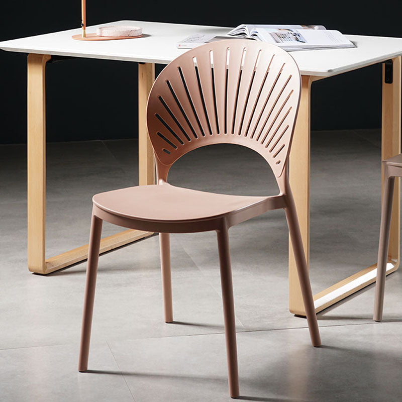 Contemporary Style Kitchen Plastic Chairs Dining Armless Open Back Side Chair Clearhalo ' kitchen&dining_furn' 'Dining Chairs' 'Dining Tables & Seating' 'dining_chair' 'furn' 'furn_dining_chair' 'Furniture' 'furniture_dining_chair' 'Kitchen & Dining Furniture' 'kitchen' 4588950