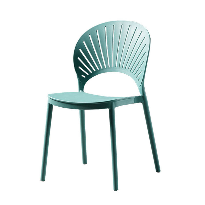 Contemporary Style Kitchen Plastic Chairs Dining Armless Open Back Side Chair Light Blue 1 Piece Clearhalo ' kitchen&dining_furn' 'Dining Chairs' 'Dining Tables & Seating' 'dining_chair' 'furn' 'furn_dining_chair' 'Furniture' 'furniture_dining_chair' 'Kitchen & Dining Furniture' 'kitchen' 4588956