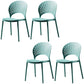 Contemporary Style Kitchen Plastic Chairs Dining Armless Open Back Side Chair Light Blue 4 Piece Set Clearhalo ' kitchen&dining_furn' 'Dining Chairs' 'Dining Tables & Seating' 'dining_chair' 'furn' 'furn_dining_chair' 'Furniture' 'furniture_dining_chair' 'Kitchen & Dining Furniture' 'kitchen' 4588960