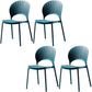Contemporary Style Kitchen Plastic Chairs Dining Armless Open Back Side Chair Peacock Blue 4 Piece Set Clearhalo ' kitchen&dining_furn' 'Dining Chairs' 'Dining Tables & Seating' 'dining_chair' 'furn' 'furn_dining_chair' 'Furniture' 'furniture_dining_chair' 'Kitchen & Dining Furniture' 'kitchen' 4588966