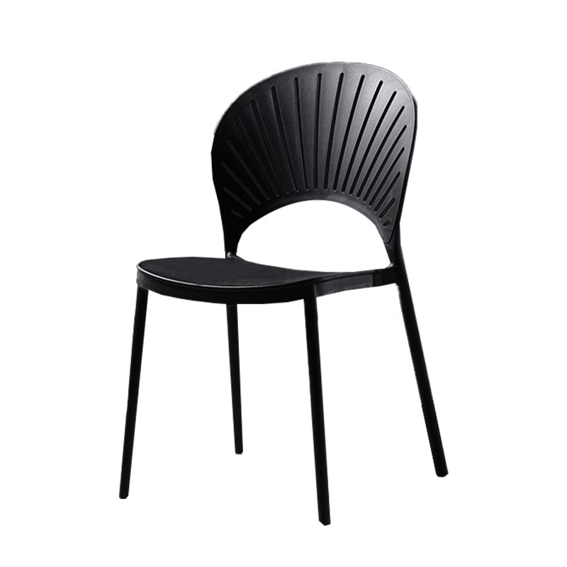 Contemporary Style Kitchen Plastic Chairs Dining Armless Open Back Side Chair Black 1 Piece Clearhalo ' kitchen&dining_furn' 'Dining Chairs' 'Dining Tables & Seating' 'dining_chair' 'furn' 'furn_dining_chair' 'Furniture' 'furniture_dining_chair' 'Kitchen & Dining Furniture' 'kitchen' 4588968