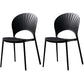 Contemporary Style Kitchen Plastic Chairs Dining Armless Open Back Side Chair Black 2 Piece Set Clearhalo ' kitchen&dining_furn' 'Dining Chairs' 'Dining Tables & Seating' 'dining_chair' 'furn' 'furn_dining_chair' 'Furniture' 'furniture_dining_chair' 'Kitchen & Dining Furniture' 'kitchen' 4588970