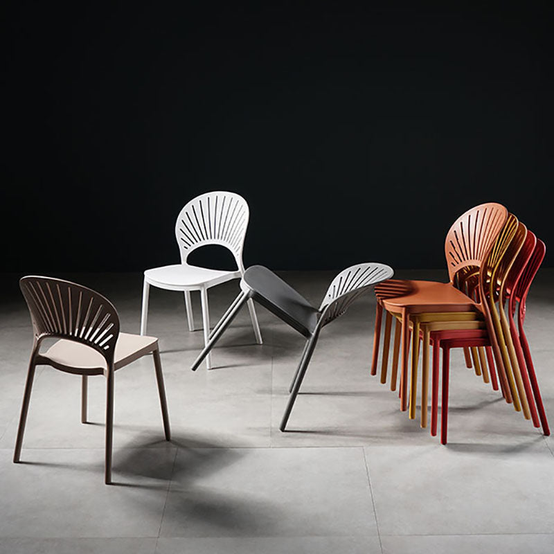 Contemporary Style Kitchen Plastic Chairs Dining Armless Open Back Side Chair Clearhalo ' kitchen&dining_furn' 'Dining Chairs' 'Dining Tables & Seating' 'dining_chair' 'furn' 'furn_dining_chair' 'Furniture' 'furniture_dining_chair' 'Kitchen & Dining Furniture' 'kitchen' 4588971