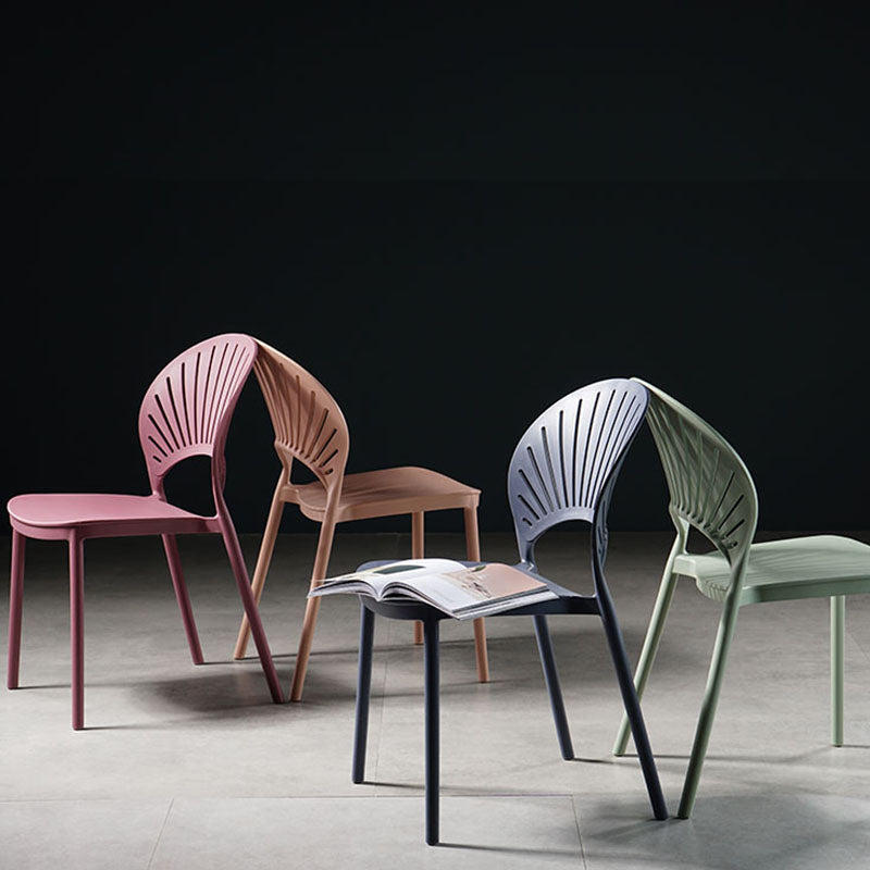 Contemporary Style Kitchen Plastic Chairs Dining Armless Open Back Side Chair Clearhalo ' kitchen&dining_furn' 'Dining Chairs' 'Dining Tables & Seating' 'dining_chair' 'furn' 'furn_dining_chair' 'Furniture' 'furniture_dining_chair' 'Kitchen & Dining Furniture' 'kitchen' 4588972