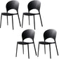 Contemporary Style Kitchen Plastic Chairs Dining Armless Open Back Side Chair Black 4 Piece Set Clearhalo ' kitchen&dining_furn' 'Dining Chairs' 'Dining Tables & Seating' 'dining_chair' 'furn' 'furn_dining_chair' 'Furniture' 'furniture_dining_chair' 'Kitchen & Dining Furniture' 'kitchen' 4588973