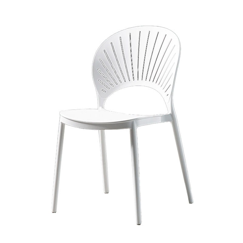 Contemporary Style Kitchen Plastic Chairs Dining Armless Open Back Side Chair White 1 Piece Clearhalo ' kitchen&dining_furn' 'Dining Chairs' 'Dining Tables & Seating' 'dining_chair' 'furn' 'furn_dining_chair' 'Furniture' 'furniture_dining_chair' 'Kitchen & Dining Furniture' 'kitchen' 4588975