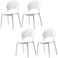 Contemporary Style Kitchen Plastic Chairs Dining Armless Open Back Side Chair White 4 Piece Set Clearhalo ' kitchen&dining_furn' 'Dining Chairs' 'Dining Tables & Seating' 'dining_chair' 'furn' 'furn_dining_chair' 'Furniture' 'furniture_dining_chair' 'Kitchen & Dining Furniture' 'kitchen' 4588977