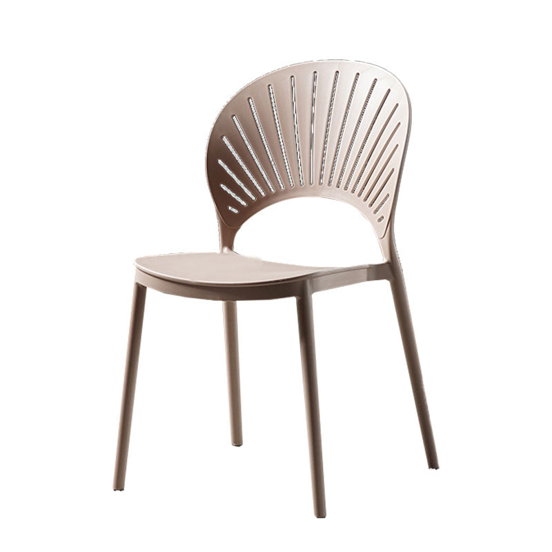 Contemporary Style Kitchen Plastic Chairs Dining Armless Open Back Side Chair Camel 1 Piece Clearhalo ' kitchen&dining_furn' 'Dining Chairs' 'Dining Tables & Seating' 'dining_chair' 'furn' 'furn_dining_chair' 'Furniture' 'furniture_dining_chair' 'Kitchen & Dining Furniture' 'kitchen' 4588987