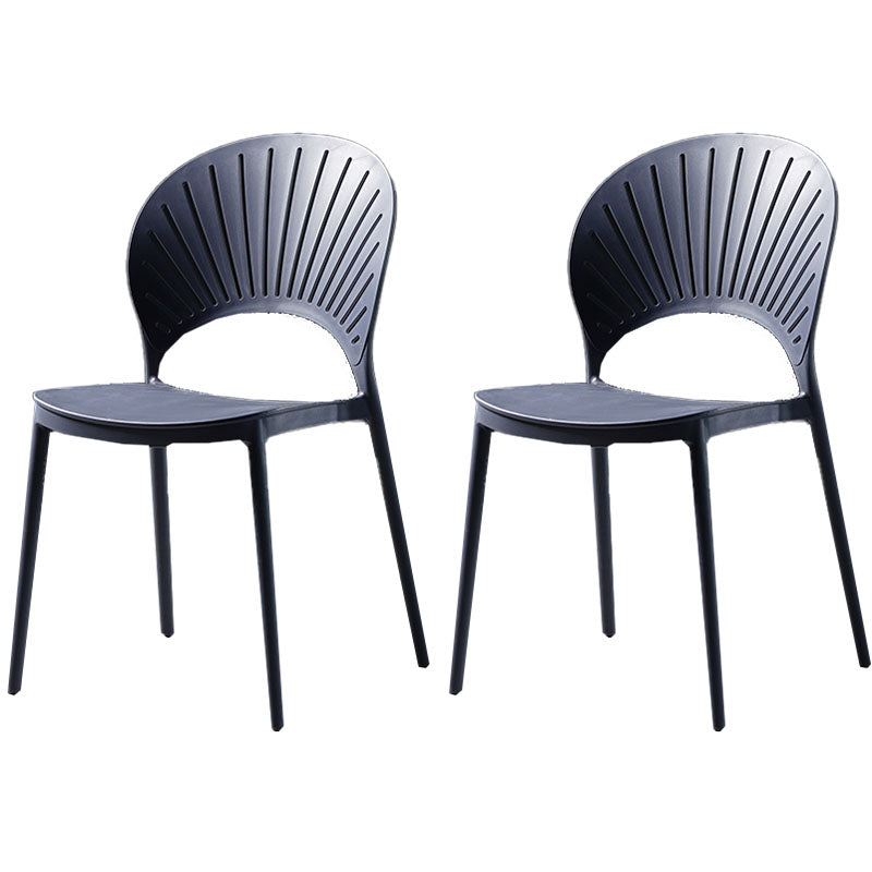 Contemporary Style Kitchen Plastic Chairs Dining Armless Open Back Side Chair Blue 2 Piece Set Clearhalo ' kitchen&dining_furn' 'Dining Chairs' 'Dining Tables & Seating' 'dining_chair' 'furn' 'furn_dining_chair' 'Furniture' 'furniture_dining_chair' 'Kitchen & Dining Furniture' 'kitchen' 4588991