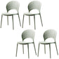 Contemporary Style Kitchen Plastic Chairs Dining Armless Open Back Side Chair Light Green 4 Piece Set Clearhalo ' kitchen&dining_furn' 'Dining Chairs' 'Dining Tables & Seating' 'dining_chair' 'furn' 'furn_dining_chair' 'Furniture' 'furniture_dining_chair' 'Kitchen & Dining Furniture' 'kitchen' 4588995