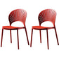 Contemporary Style Kitchen Plastic Chairs Dining Armless Open Back Side Chair Red 2 Piece Set Clearhalo ' kitchen&dining_furn' 'Dining Chairs' 'Dining Tables & Seating' 'dining_chair' 'furn' 'furn_dining_chair' 'Furniture' 'furniture_dining_chair' 'Kitchen & Dining Furniture' 'kitchen' 4589000