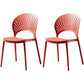 Contemporary Style Kitchen Plastic Chairs Dining Armless Open Back Side Chair Crimson 2 Piece Set Clearhalo ' kitchen&dining_furn' 'Dining Chairs' 'Dining Tables & Seating' 'dining_chair' 'furn' 'furn_dining_chair' 'Furniture' 'furniture_dining_chair' 'Kitchen & Dining Furniture' 'kitchen' 4589006