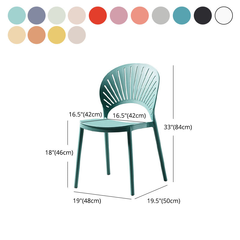 Contemporary Style Kitchen Plastic Chairs Dining Armless Open Back Side Chair Clearhalo ' kitchen&dining_furn' 'Dining Chairs' 'Dining Tables & Seating' 'dining_chair' 'furn' 'furn_dining_chair' 'Furniture' 'furniture_dining_chair' 'Kitchen & Dining Furniture' 'kitchen' 4589008