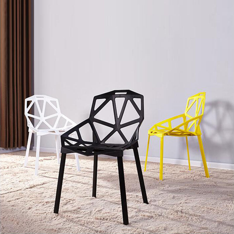 Plastic Contemporary Dinette Chairs Kitchen Dining Arm Side Chair Clearhalo ' kitchen&dining_furn' 'Dining Chairs' 'Dining Tables & Seating' 'dining_chair' 'furn' 'furn_dining_chair' 'Furniture' 'furniture_dining_chair' 'Kitchen & Dining Furniture' 'kitchen' 4589009