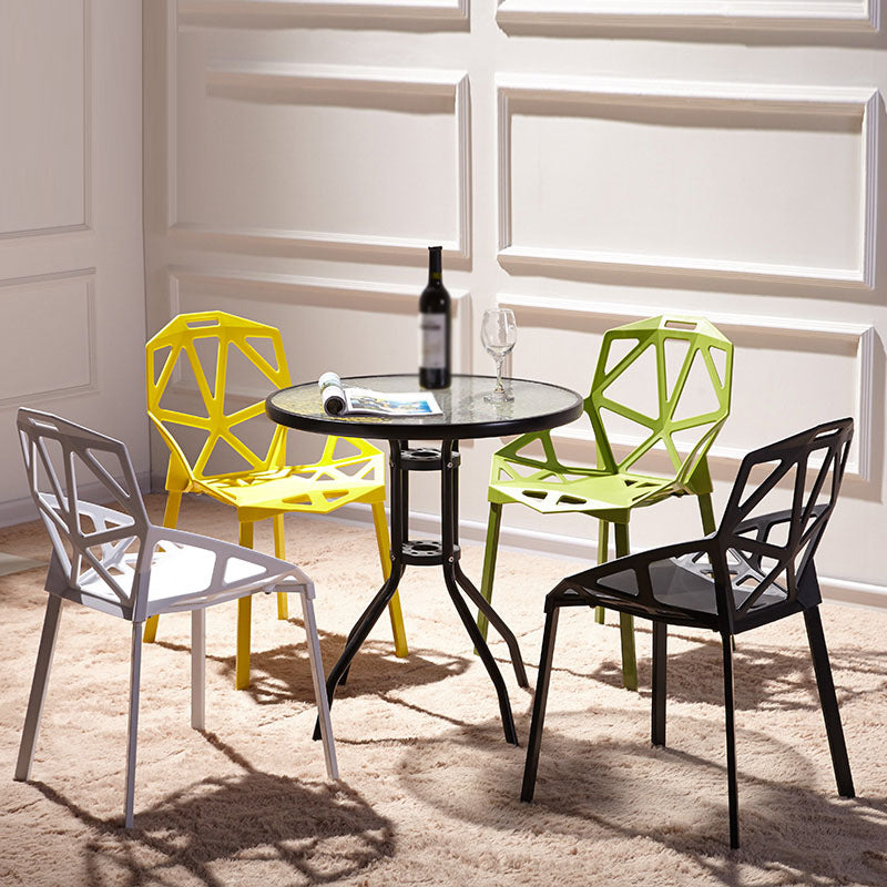 Plastic Contemporary Dinette Chairs Kitchen Dining Arm Side Chair Clearhalo ' kitchen&dining_furn' 'Dining Chairs' 'Dining Tables & Seating' 'dining_chair' 'furn' 'furn_dining_chair' 'Furniture' 'furniture_dining_chair' 'Kitchen & Dining Furniture' 'kitchen' 4589011