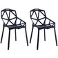 Plastic Contemporary Dinette Chairs Kitchen Dining Arm Side Chair Black 2 Piece Set Clearhalo ' kitchen&dining_furn' 'Dining Chairs' 'Dining Tables & Seating' 'dining_chair' 'furn' 'furn_dining_chair' 'Furniture' 'furniture_dining_chair' 'Kitchen & Dining Furniture' 'kitchen' 4589012