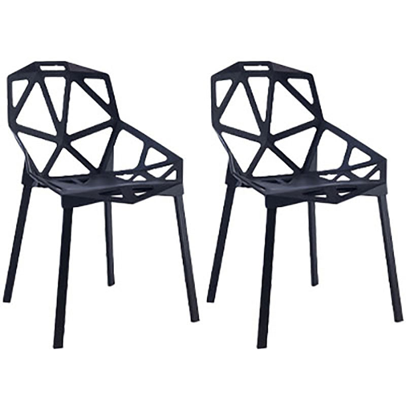 Plastic Contemporary Dinette Chairs Kitchen Dining Arm Side Chair Black 2 Piece Set Clearhalo ' kitchen&dining_furn' 'Dining Chairs' 'Dining Tables & Seating' 'dining_chair' 'furn' 'furn_dining_chair' 'Furniture' 'furniture_dining_chair' 'Kitchen & Dining Furniture' 'kitchen' 4589012