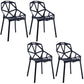 Plastic Contemporary Dinette Chairs Kitchen Dining Arm Side Chair Black 4 Piece Set Clearhalo ' kitchen&dining_furn' 'Dining Chairs' 'Dining Tables & Seating' 'dining_chair' 'furn' 'furn_dining_chair' 'Furniture' 'furniture_dining_chair' 'Kitchen & Dining Furniture' 'kitchen' 4589014