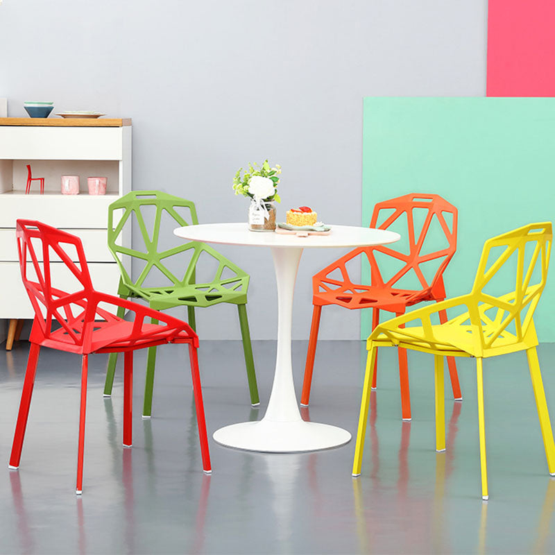 Plastic Contemporary Dinette Chairs Kitchen Dining Arm Side Chair Clearhalo ' kitchen&dining_furn' 'Dining Chairs' 'Dining Tables & Seating' 'dining_chair' 'furn' 'furn_dining_chair' 'Furniture' 'furniture_dining_chair' 'Kitchen & Dining Furniture' 'kitchen' 4589016