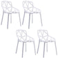 Plastic Contemporary Dinette Chairs Kitchen Dining Arm Side Chair White 4 Piece Set Clearhalo ' kitchen&dining_furn' 'Dining Chairs' 'Dining Tables & Seating' 'dining_chair' 'furn' 'furn_dining_chair' 'Furniture' 'furniture_dining_chair' 'Kitchen & Dining Furniture' 'kitchen' 4589020
