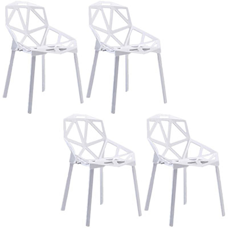 Plastic Contemporary Dinette Chairs Kitchen Dining Arm Side Chair White 4 Piece Set Clearhalo ' kitchen&dining_furn' 'Dining Chairs' 'Dining Tables & Seating' 'dining_chair' 'furn' 'furn_dining_chair' 'Furniture' 'furniture_dining_chair' 'Kitchen & Dining Furniture' 'kitchen' 4589020